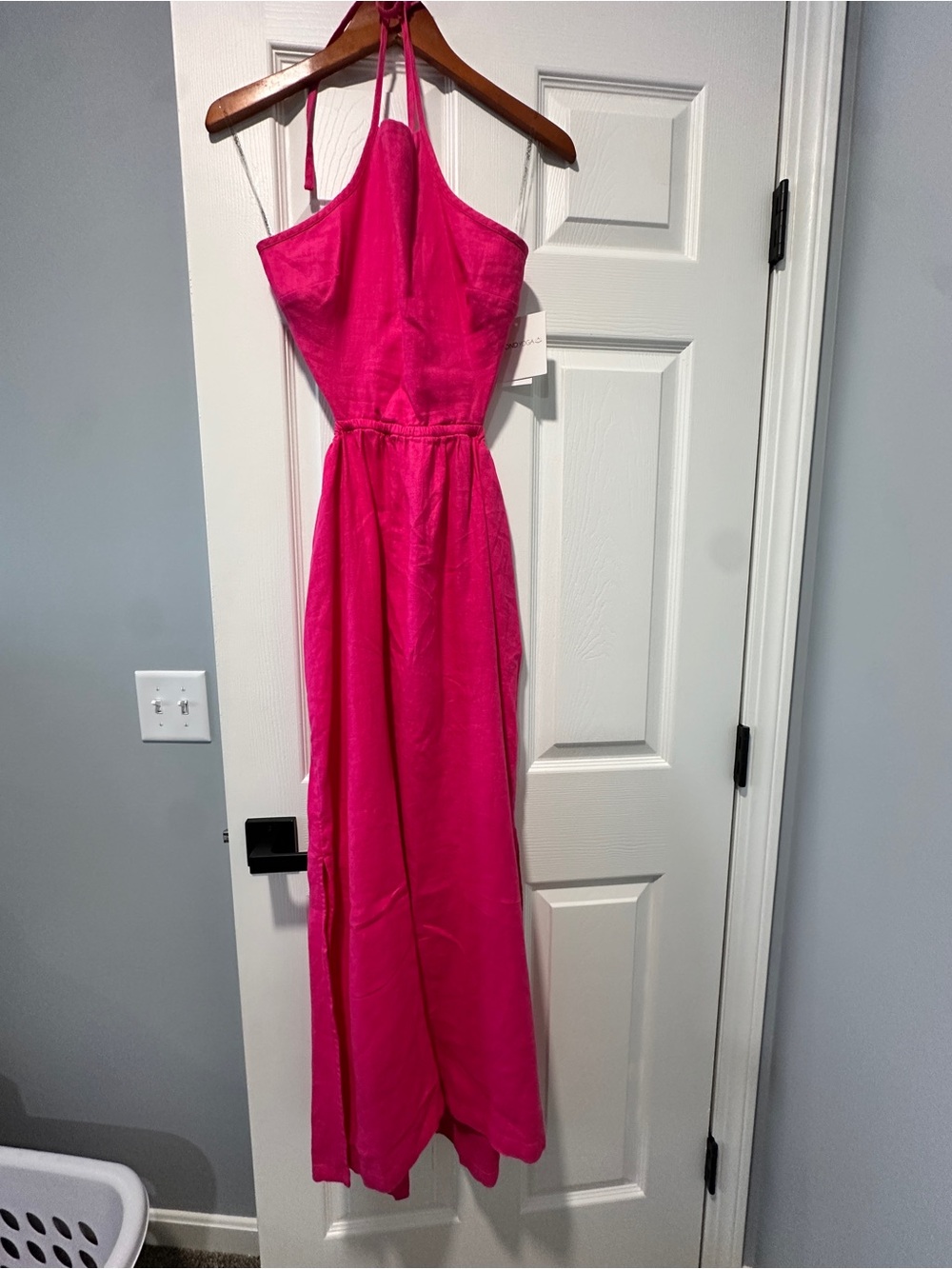 Beyond Yoga Hot Pink Halter Maxi Dress